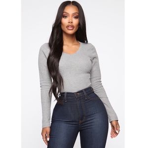 BUNDLE 2 Thermal V Neck Tee’s Grey & White NWT